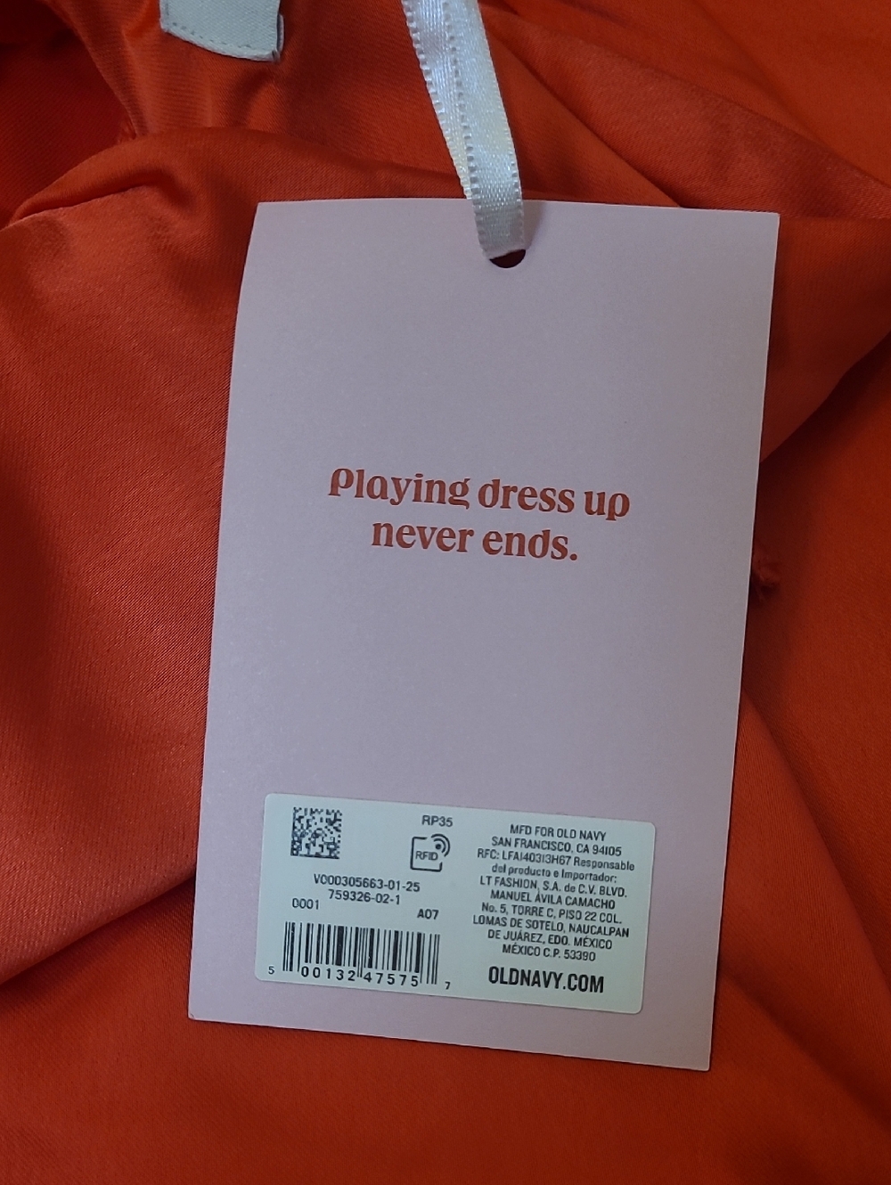 Old Navy Strapless Satin Slip Dress in Coral Orange for women new color red. - Picture 10 of 11